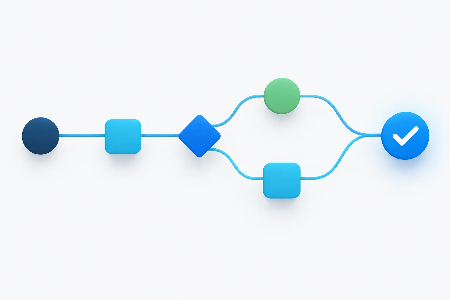 A simple abstract illustration of connected steps in a workflow.